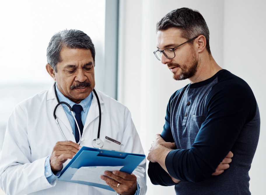 Doctor with patient