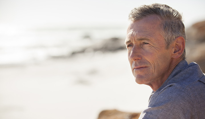 senior man on the beach