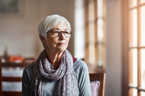  Shot of a senior woman looking thoughtful in a retirement home