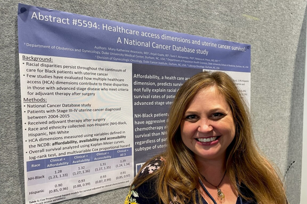 Our Employee, Becca, presenting Abstract #5594: Healthcare access dimensions and uterine cancer survuival: A National Cancer Database Study