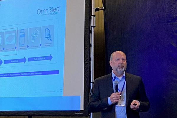 Jeff Conroy presenting at the R&D Summit about OmniSeq