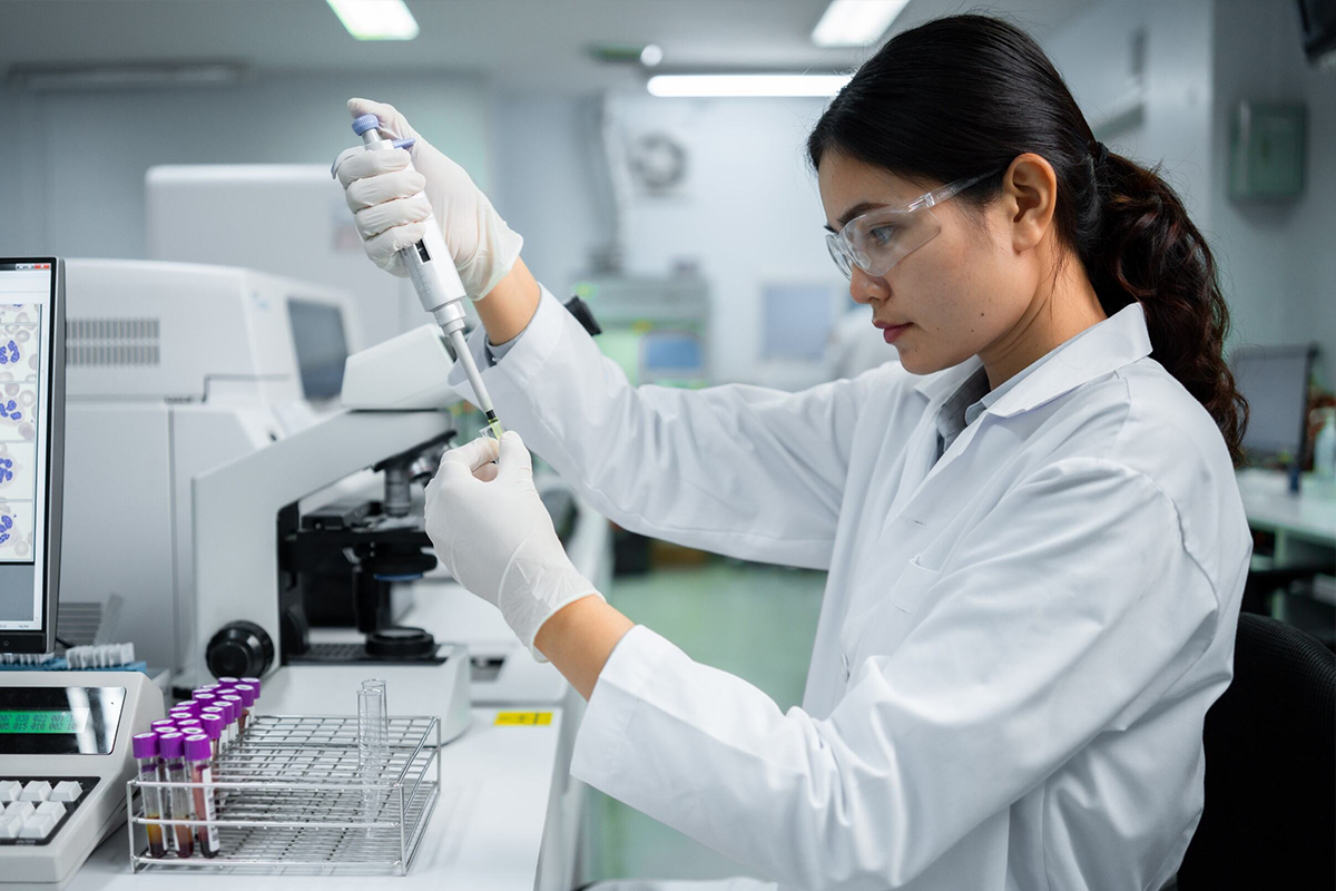 Scientist using 